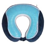 Sport si Outdoor - Articole de voiaj - Accesorii articole de voiaj - Perna de Calatorie Anatomica, cu Memory Foam si Cooling Gel, Albastra, 27cm - Infinity.ro