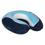 Sport si Outdoor - Articole de voiaj - Accesorii articole de voiaj - Perna de Calatorie Anatomica, cu Memory Foam si Cooling Gel, Albastra, 27cm - Infinity.ro