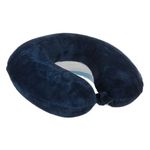 Sport si Outdoor - Articole de voiaj - Accesorii articole de voiaj - Perna de Calatorie Anatomica, cu Memory Foam si Cooling Gel, Albastra, 27cm - Infinity.ro
