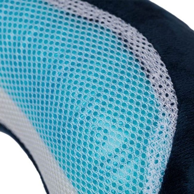 Sport si Outdoor - Articole de voiaj - Accesorii articole de voiaj - Perna de Calatorie Anatomica, cu Memory Foam si Cooling Gel, Albastra, 27cm - Infinity.ro