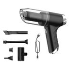 Auto si Moto - Intretinere auto - Aspiratoare auto - Aspirator Auto 3 in 1, Fara Fir, Turbo Duster, 4000PA, 120W, Baterie 2000mAh, 2 Trepte, Filtru HEPA, Negru - Infinity.ro