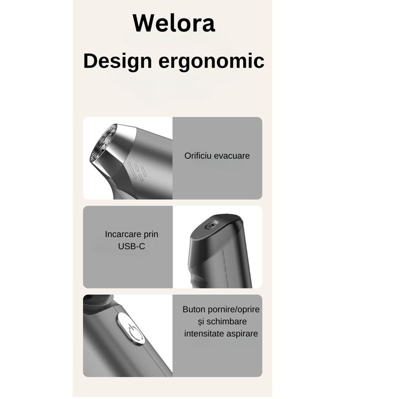 Auto si Moto - Intretinere auto - Aspiratoare auto - Aspirator Auto 3 in 1, Fara Fir, Turbo Duster, 4000PA, 120W, Baterie 2000mAh, 2 Trepte, Filtru HEPA, Negru - Infinity.ro