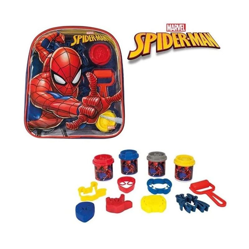 Carti si Birotica - Rechizite - Plastilina - Set Plastilina Spiderman, cu 4 Recipiente si 5 Accesorii, 3ani+, 23x5x24 cm - Infinity.ro