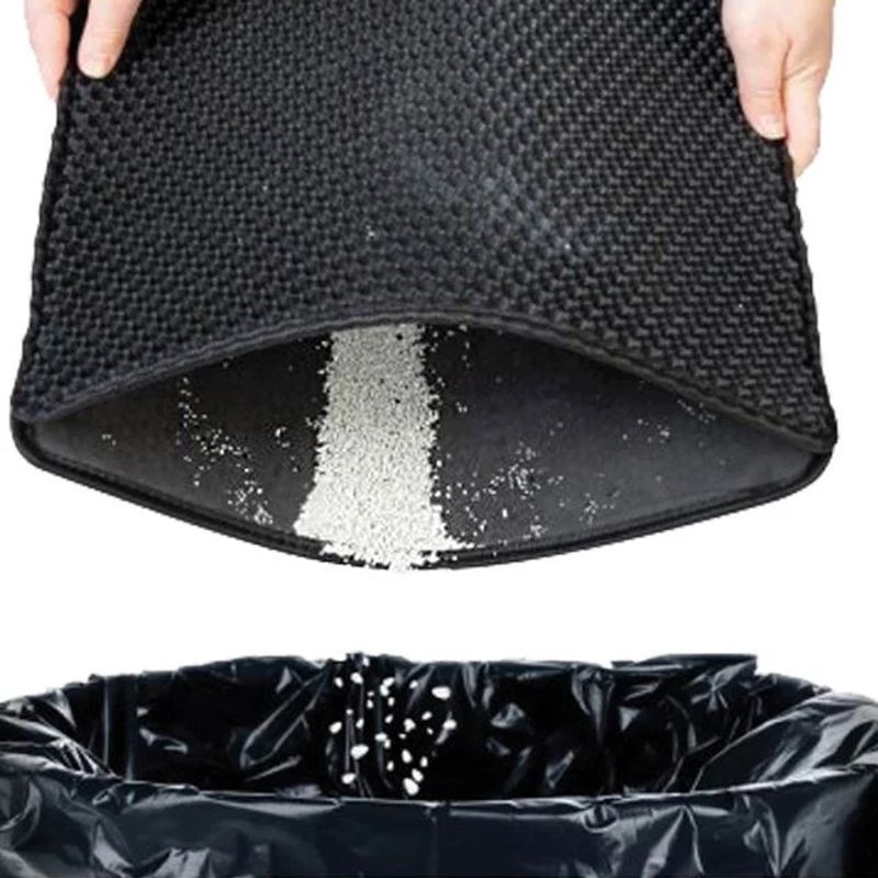 Petshop - Ingrijire si Igiena - Litiere si accesorii - Accesorii litiere - Covoras toaleta, pentru pisica, dimensiuni 58x37cm, negru - Infinity.ro