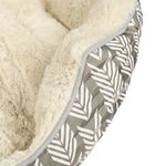 Petshop - Accesorii petshop - Culcusuri si custi - Culcusuri si saltele - Pat pentru caini, din imitatie de blana, dreptunghiular, dimensiuni 57x52x14cm, gri-bej - Infinity.ro