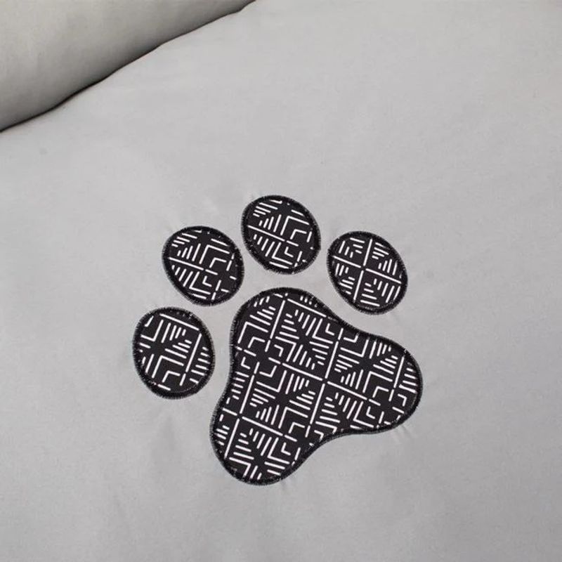 Petshop - Accesorii petshop - Culcusuri si custi - Culcusuri si saltele - Pat pentru caini, dreptunghiular, model labuta, dimensiuni 110x80x25cm, gri - Infinity.ro