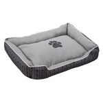 Petshop - Accesorii petshop - Culcusuri si custi - Culcusuri si saltele - Pat pentru caini, dreptunghiular, model labuta, dimensiuni 110x80x25cm, gri - Infinity.ro