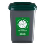 Casa si Gradina - Mobilier - Organizare si depozitare - Cosuri de gunoi - Tomberon, din plastic, pentru reciclare, capacitate 50L, gri-verde - Infinity.ro