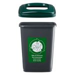 Casa si Gradina - Mobilier - Organizare si depozitare - Cosuri de gunoi - Tomberon, din plastic, pentru reciclare, capacitate 50L, gri-verde - Infinity.ro