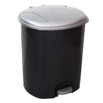 Casa si Gradina - Mobilier - Organizare si depozitare - Cosuri de gunoi - Cos de gunoi, din plastic, cu capac, capacitate 50L, negru-argintiu - Infinity.ro