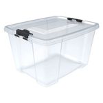 Casa si Gradina - Mobilier - Organizare si depozitare - Cutii depozitare - Cutie de depozitare, cu capac, din plastic, capacitate 30L, transparent - Infinity.ro