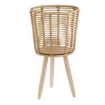 Casa si Gradina - Gradinarit si plante - Plante si ghivece - Plante in ghiveci - Masca ghiveci, din lemn, cu model impletit si picioare, diametru 25x46.5cm, bej - Infinity.ro