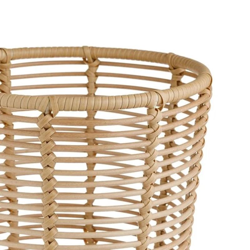 Casa si Gradina - Gradinarit si plante - Plante si ghivece - Ghivece si suporturi - Masca ghiveci, din lemn cu model impletit si picioruse, diametru 25x46.5cm, bej - Infinity.ro