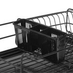 Casa si Gradina - Bucatarie si vesela - Organizare si depozitare bucatarie - Scurgator vase - Uscator pentru vase, din metal, pe doua nivele, cu tava de colectare, dimensiuni 48x33x24cm, negru - Infinity.ro