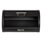 Casa si Gradina - Bucatarie si vesela - Organizare si depozitare bucatarie - Cutii alimentare - Cutie pentru paine, din metal, cu usa glisanta, dimensiuni 38x28x18.5cm, negru - Infinity.ro