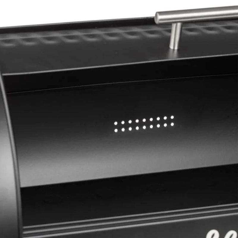 Casa si Gradina - Bucatarie si vesela - Organizare si depozitare bucatarie - Cutii alimentare - Cutie pentru paine, din metal, cu usa glisanta, dimensiuni 38x28x18.5cm, negru - Infinity.ro