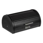 Casa si Gradina - Bucatarie si vesela - Organizare si depozitare bucatarie - Cutii alimentare - Cutie pentru paine, din metal, cu usa glisanta, dimensiuni 38x28x18.5cm, negru - Infinity.ro