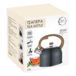 Casa si Gradina - Bucatarie si vesela - Vase pentru gatit - Ceainice si infuzoare - Ceainic din otel inoxidabil, cu maner din lemn, capac detasabil, capacitate 1.5L, negru - Infinity.ro