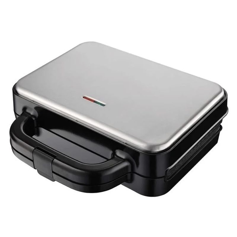 Electronice si Electrocasnice - Electrocasnice bucatarie - Preparare paine - Sandwich-maker - Aparat pentru sandwich, din otel inoxidabil, putere 1000W, negru-argintiu - Infinity.ro