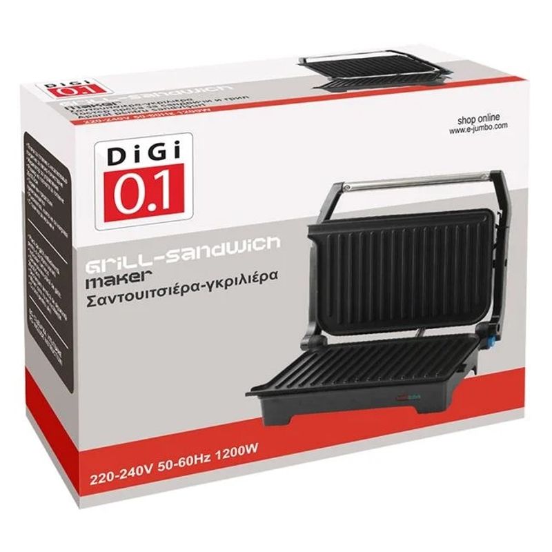 Electronice si Electrocasnice - Electrocasnice bucatarie - Preparare paine - Sandwich-maker - Aparat pentru sandwich, suprafata gatit neaderenta, putere 1200W, negru - Infinity.ro