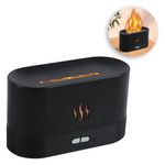 Casa si Gradina - Decoratiuni - Aromaterapie si lumanari - Difuzoare aromaterapie - Difuzor electric pentru aromaterapie si parfumare cu LED, cu efect de flacara in 8 culori, 17x7x10 cm, negru - Infinity.ro