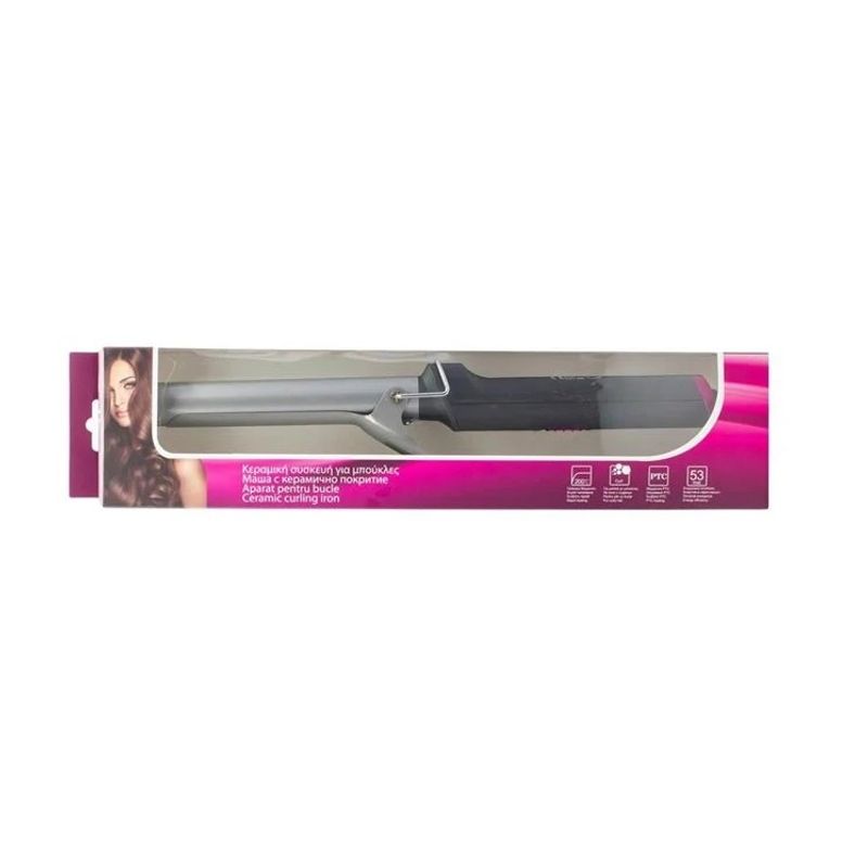 Ingrijire personala si Cosmetice - Ingrijire personala - Ingrijire par - Perii de par si piepteni - Ondulator Par Ceramic, 53W, 110-240V, 37×6×9 cm, negru/roz - Infinity.ro