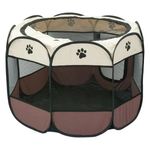 Petshop - Accesorii petshop - Culcusuri si custi - Tarcuri si colivii - Tarc pentru caini, din stofa din poliester, dimensiuni 114x114x58cm, bej - Infinity.ro