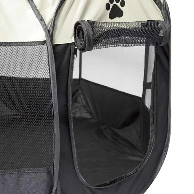 Petshop - Accesorii petshop - Culcusuri si custi - Tarcuri si colivii - Tarc pentru caini, din stofa din poliester, dimensiuni 114x114x58cm, bej - Infinity.ro