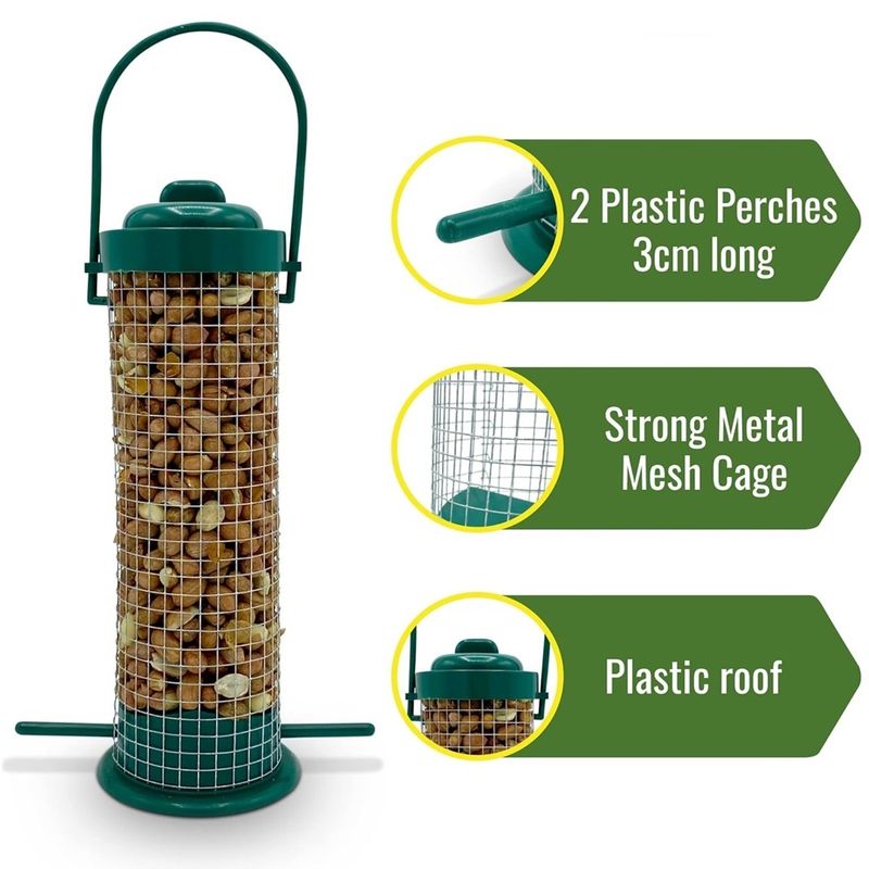 Petshop - Accesorii petshop - Culcusuri si custi - Tarcuri si colivii - Hranitor pentru pasari, 22 x 7.5 cm, verde, My Garden 1063 - Infinity.ro
