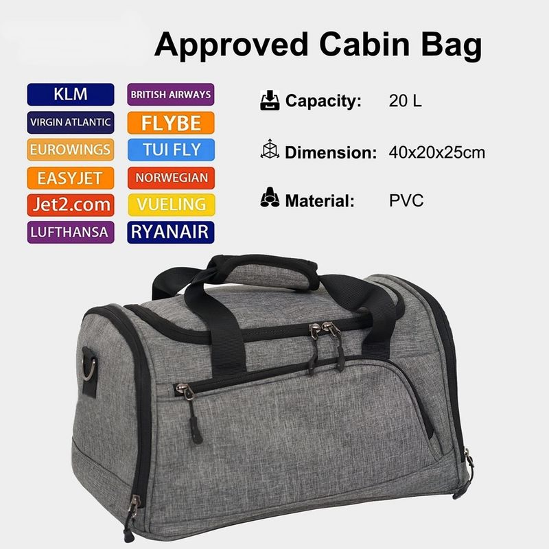 Sport si Outdoor - Articole de voiaj - Genti voiaj - Geanta de calatorie, gri, 40 x 20 x 25 cm, Vivo, JBTB73B-GREY - Infinity.ro