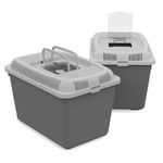 Petshop - Accesorii petshop - Culcusuri si custi - Genti si articole transport - Cusca de transport pentru rozatoare, animale de companie mici, 30 x 20 x 20 cm, gri, Vivo MT0010 - Infinity.ro