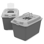 Petshop - Accesorii petshop - Culcusuri si custi - Genti si articole transport - Cusca de transport pentru rozatoare, animale de companie mici, 30 x 20 x 20 cm, gri, Vivo MT0010 - Infinity.ro