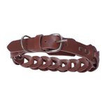 Petshop - Accesorii petshop - Zgarzi, lese si hamuri - Zgarzi - Zgarda maro deschis, impletita, din piele naturala, pentru caini 60X3 cm - Infinity.ro