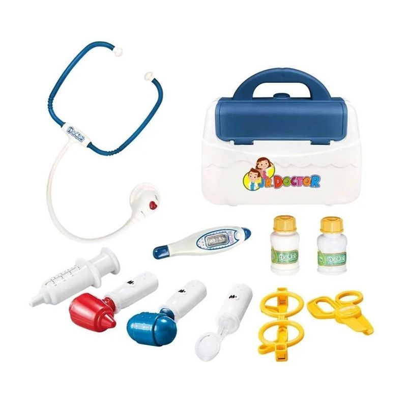 Jucarii, Copii si Bebe - Jucarii si jocuri - Jucarii de rol - Set joaca doctor - Trusa Medicala de Joaca, cu Unelte, Sunet si Lumini, 10 piese, 3ani+ - Infinity.ro