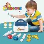 Jucarii, Copii si Bebe - Jucarii si jocuri - Jucarii de rol - Set joaca doctor - Trusa Medicala de Joaca, cu Unelte, Sunet si Lumini, 10 piese, 3ani+ - Infinity.ro