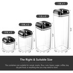 Casa si Gradina - Mobilier - Organizare si depozitare - Recipiente depozitare - Set cu 7 cutii ermetice pentru alimente, design stivuibil, plastic, capac negru, recipient transparent - Infinity.ro