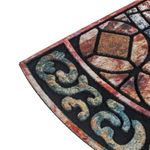 Casa si Gradina - Textile si covoare - Covoare - Covorase intrare - Covoras in forma de semicerc pentru intrare, din cauciuc cu suprafata textila, model reliefat, 75x45 cm, multicolor - Infinity.ro
