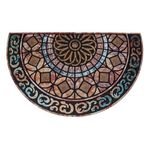 Casa si Gradina - Textile si covoare - Covoare - Covorase intrare - Covoras in forma de semicerc pentru intrare, din cauciuc cu suprafata textila, model reliefat, 75x45 cm, multicolor - Infinity.ro
