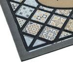 Casa si Gradina - Textile si covoare - Covoare - Covorase intrare - Covoras pentru intrare din cauciuc cu suprafata textila, model tiles cu mesajul WELCOME, 75x45 cm, gri - Infinity.ro