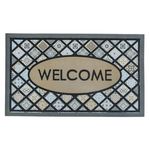 Casa si Gradina - Textile si covoare - Covoare - Covorase intrare - Covoras pentru intrare din cauciuc cu suprafata textila, model tiles cu mesajul WELCOME, 75x45 cm, gri - Infinity.ro