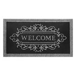 Casa si Gradina - Textile si covoare - Covoare - Covorase intrare - Covoras pentru intrare din cauciuc, cu mesajul WELCOME, 90x50 cm, negru/gri - Infinity.ro