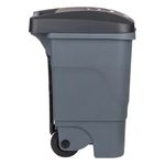 Casa si Gradina - Mobilier - Organizare si depozitare - Cosuri de gunoi - Cos de gunoi, din plastic, cu roti si pedala, capacitate 60L, gri - Infinity.ro