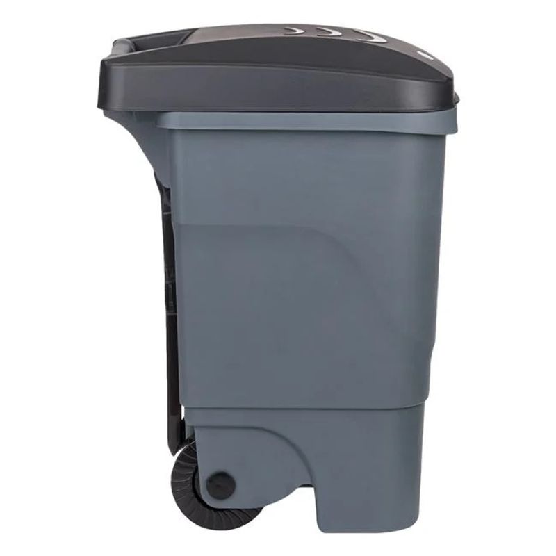 Casa si Gradina - Mobilier - Organizare si depozitare - Cosuri de gunoi - Cos de gunoi, din plastic, cu roti si pedala, capacitate 60L, gri - Infinity.ro