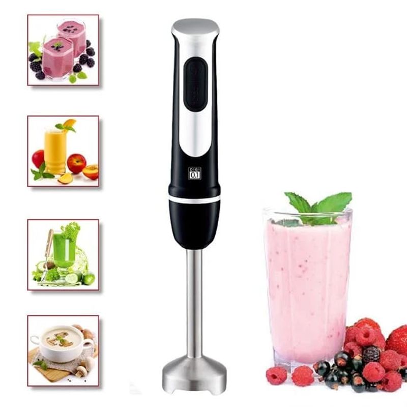 Electronice si Electrocasnice - Electrocasnice bucatarie - Mixere, tocatoare & roboti de bucatarie - Mixere - Mixer vertical, de mana, din inox, putere 400W, dimensiuni 7x7x41cm, negru-argintiu - Infinity.ro