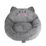 Petshop - Accesorii petshop - Culcusuri si custi - Culcusuri si saltele - Pat Cuib, cu Urechi si Coada, pentru Pisici, poliester, 50x14 cm, gri - Infinity.ro