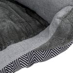 Petshop - Accesorii petshop - Culcusuri si custi - Culcusuri si saltele - Pat Dreptunghiular pentru caini, cu Imitatie de Blana, poliester, 80x70x20cm, gri/alb - Infinity.ro