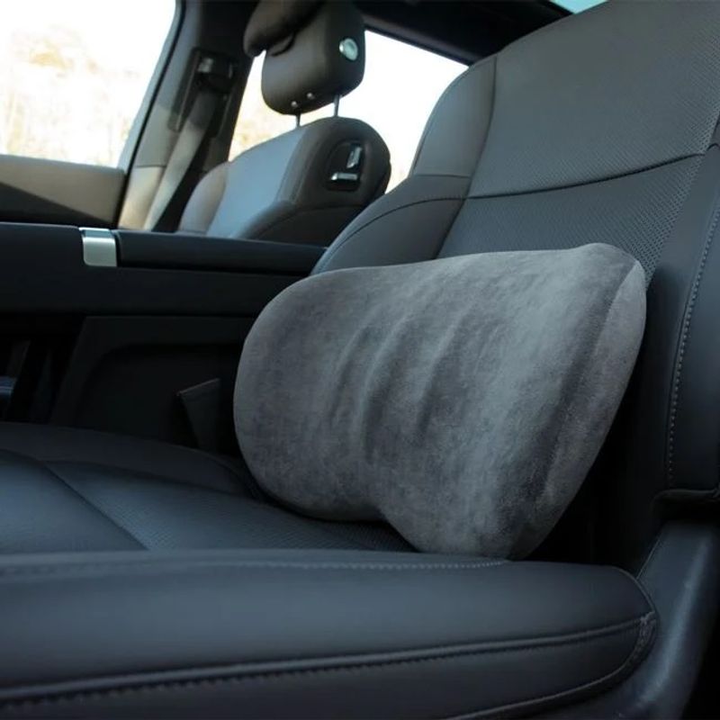 Casa si Gradina - Textile si covoare - Perne si pilote - Perne - Perna din Spuma, pentru Suport Lombar, cu Suprafata Catifelata, cu memorie, 40x27x6 cm, gri - Infinity.ro