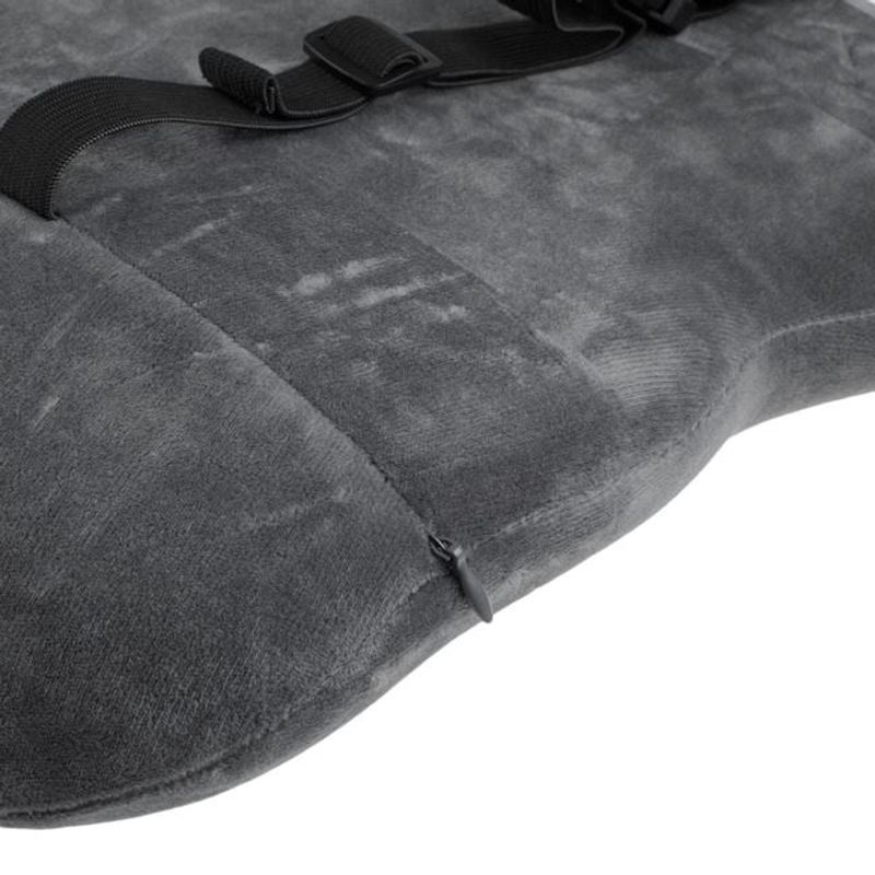 Casa si Gradina - Textile si covoare - Perne si pilote - Perne - Perna din Spuma, pentru Suport Lombar, cu Suprafata Catifelata, cu memorie, 40x27x6 cm, gri - Infinity.ro