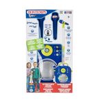 Jucarii, Copii si Bebe - Jucarii si jocuri - Jucarii de rol - Instrumente muzicale de jucarie - Microfon Karaoke cu Stand, Sunet si Lumini, Functii multiple, 5ani+, 27x10x49.5cm, albastru - Infinity.ro