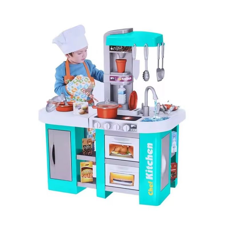 Jucarii, Copii si Bebe - Jucarii si jocuri - Jucarii de rol - Bucatarii copii - Bucatarie de jucarie pentru copii 3+ ani, cu sunete realiste, 44 accesorii, plastic, 61 x 33 x 72.5 cm - Infinity.ro